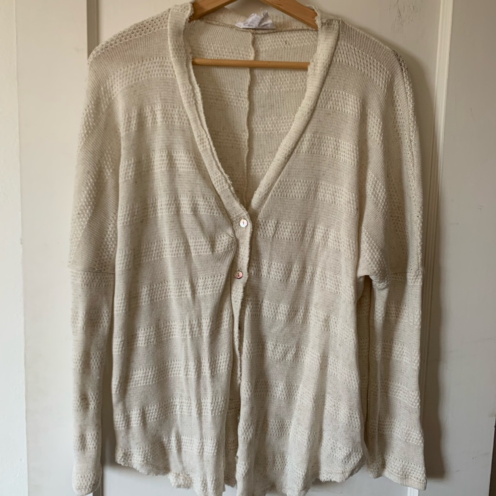 Women's Cream Cardigan Sweater